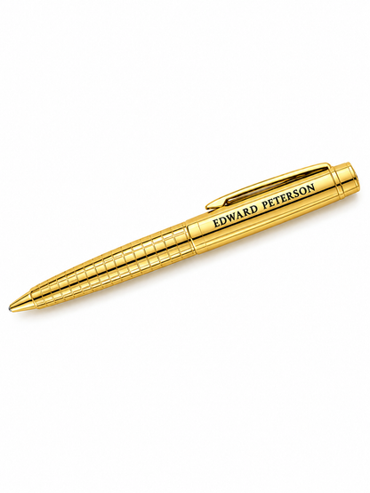 Personalized Silver & Gold plated Twist Pen – Engraved Gift, Chrome Barrel