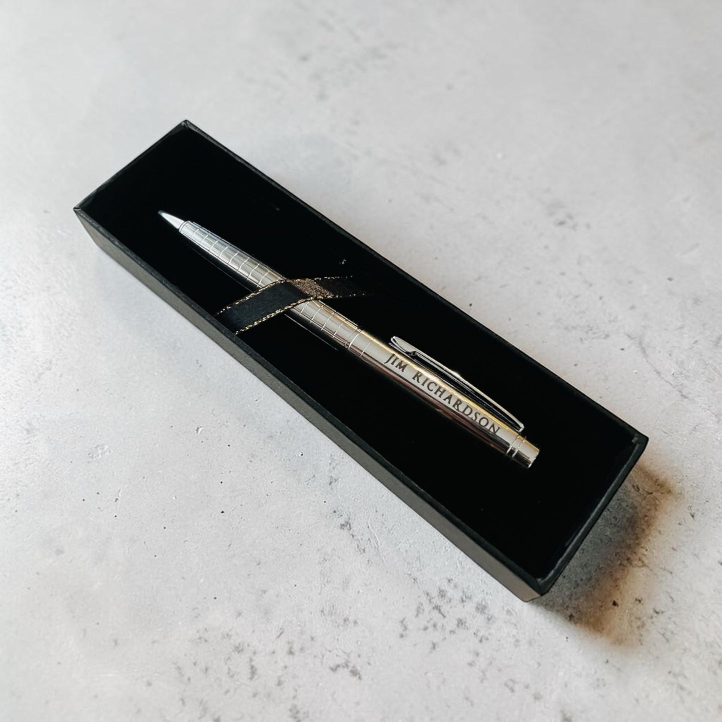 Personalized Silver & Gold plated Twist Pen – Engraved Gift, Chrome Barrel