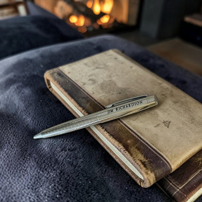 Personalized Silver & Gold plated Twist Pen – Engraved Gift, Chrome Barrel