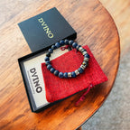 Personalized Men's Sodalite Bracelet: Engraved Name Beads, Handmade