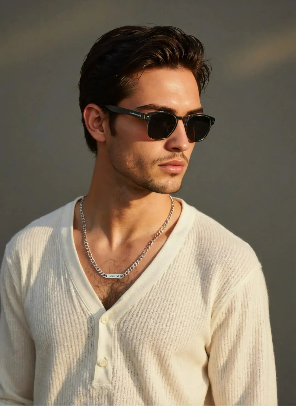 Men’s Figaro Chain with Name  Bars