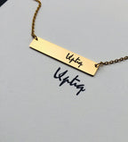 Handwriting Necklace: Gold Plated Custom Signature Jewelry