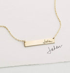 Handwriting Necklace: Gold Plated Custom Signature Jewelry