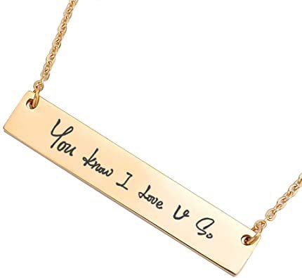 Handwriting Necklace: Gold Plated Custom Signature Jewelry