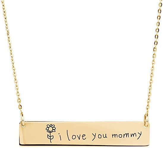 Handwriting Necklace: Gold Plated Custom Signature Jewelry