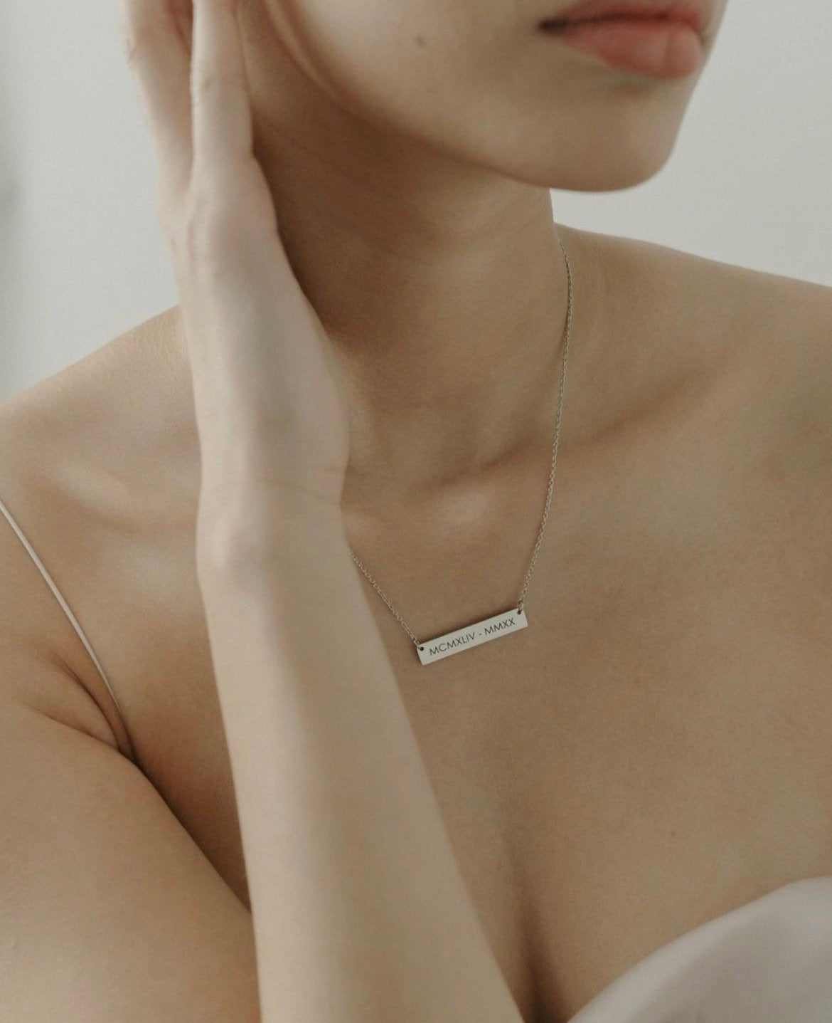 Personalized Gold Plated Bar Necklace: Custom Name Pendant, Made in USA