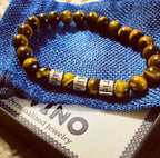 Personalized Men's Onyx Bracelet: Engraved Name Beads, Handmade