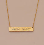 Personalized Gold Plated Bar Necklace: Custom Name Pendant, Made in USA