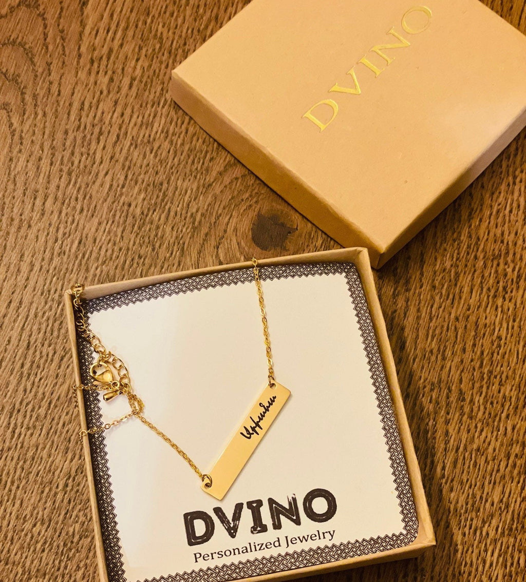 Gold Plated Armenian Name Necklace: Custom Handwriting Jewelry