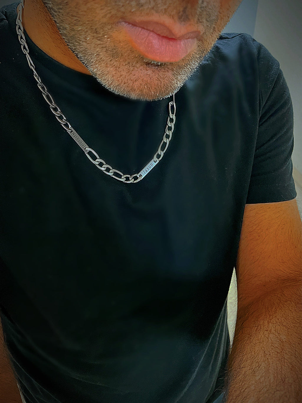 Men’s Figaro Chain with Name  Bars