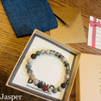 Personalized Name Bead Bracelet: 8mm Natural Stone, Handmade