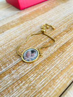Gold plated photo Bracelet and Any Message on back side