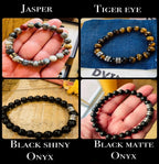 Personalized Name Bead Bracelet: 8mm Natural Stone, Handmade