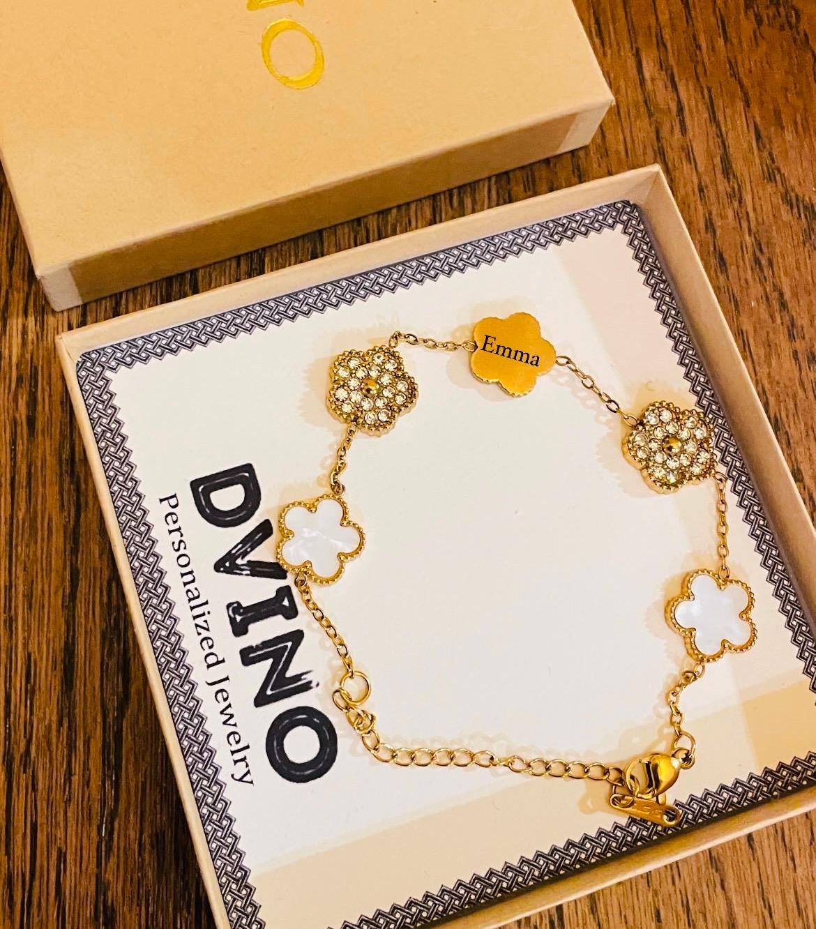 Clover Family Name Bracelet