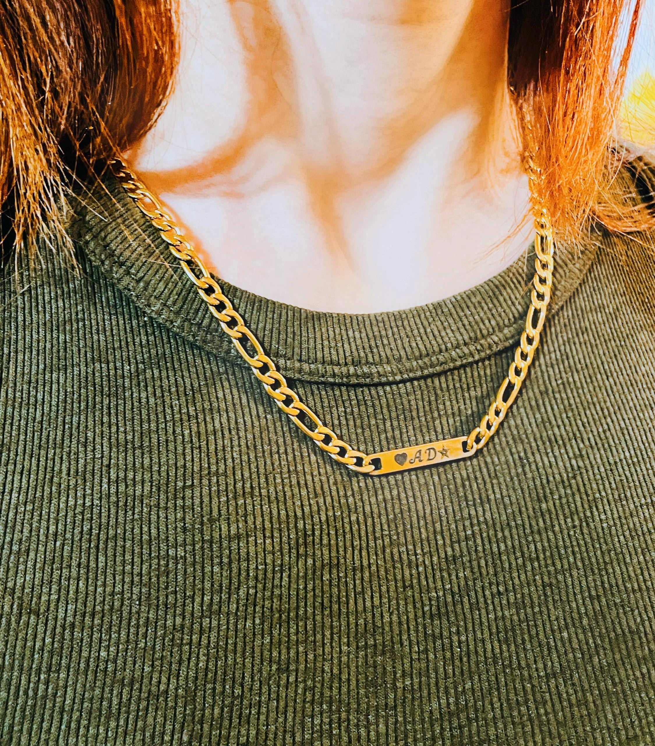 Women’s Figaro Chain with Name  Bars