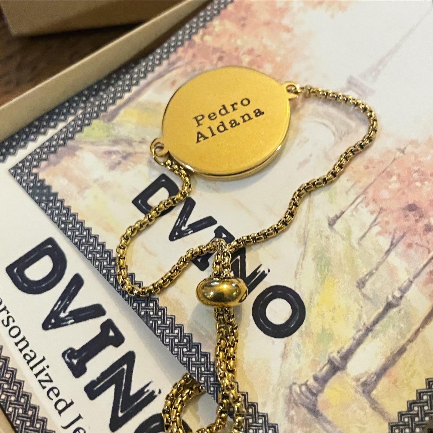 Gold plated photo Bracelet and Any Message on back side