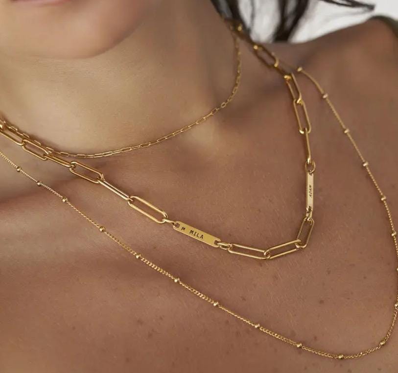 Women’s  Chain with Name  Bars