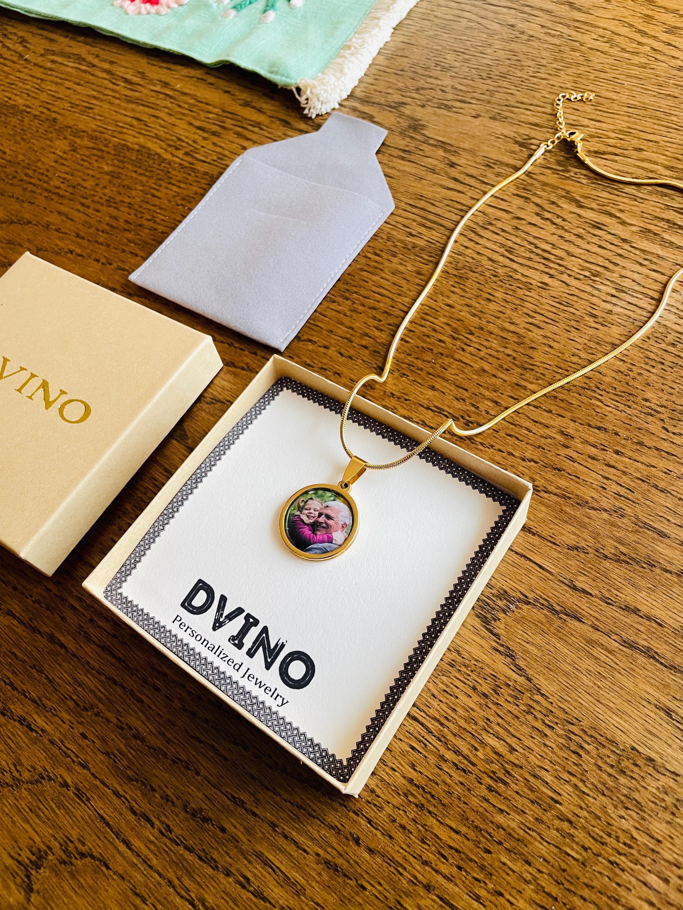 Gold plated photo Necklace and Any Message on back side