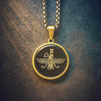 Faravahar Necklace with back personalization.