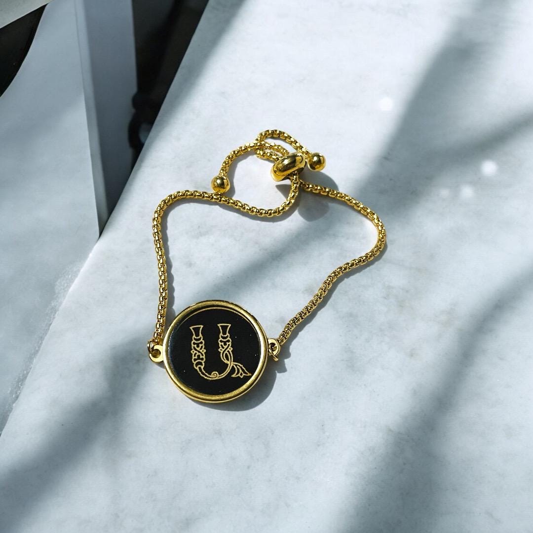 Women Armenian Classic Initial Letter Bracelets. (Waterproof)