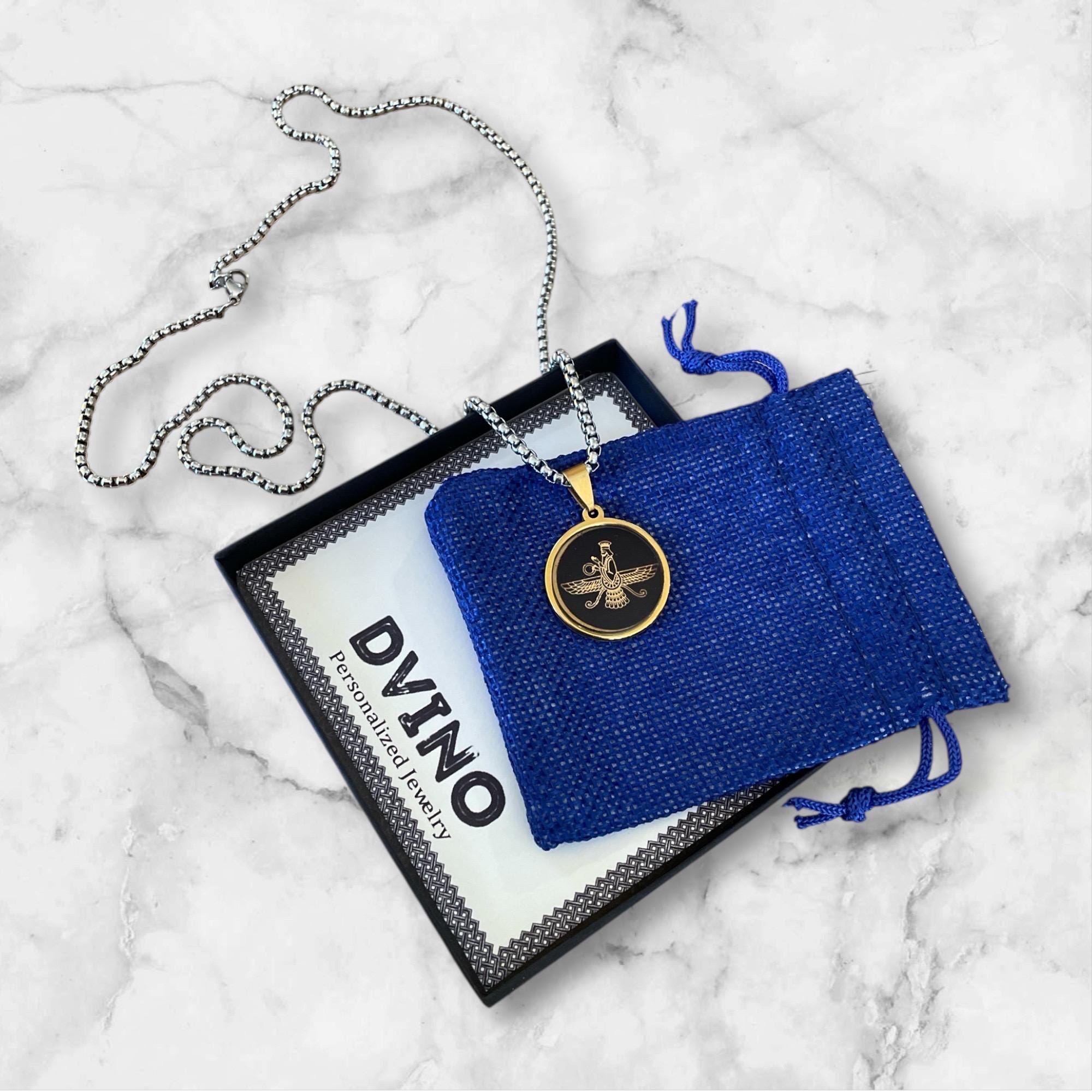 Faravahar Necklace with back personalization.