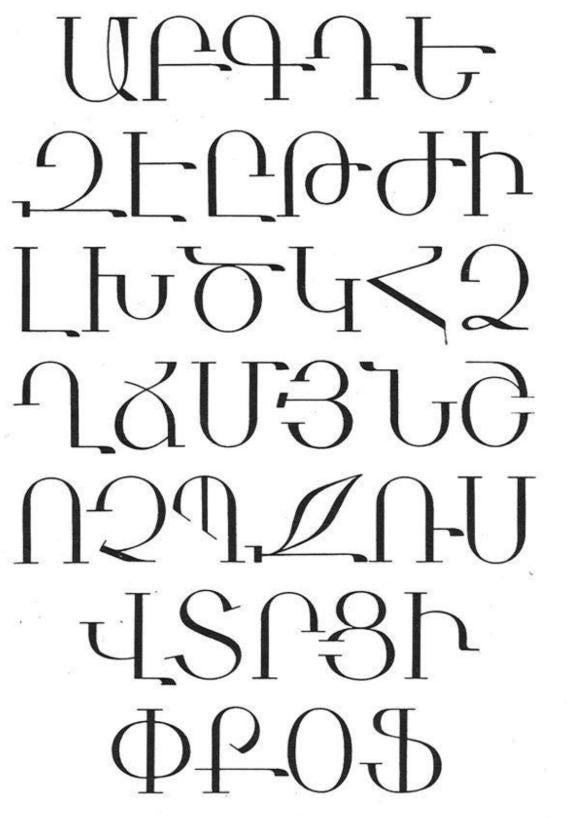 Armenian Modern Initial letter Necklaces.