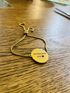18K Gold Plated Birth Month Flower Bracelet: Personalized Engraved Gift