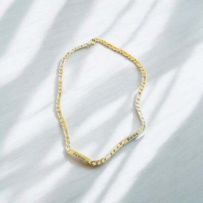 Women’s Figaro Chain with Name  Bars
