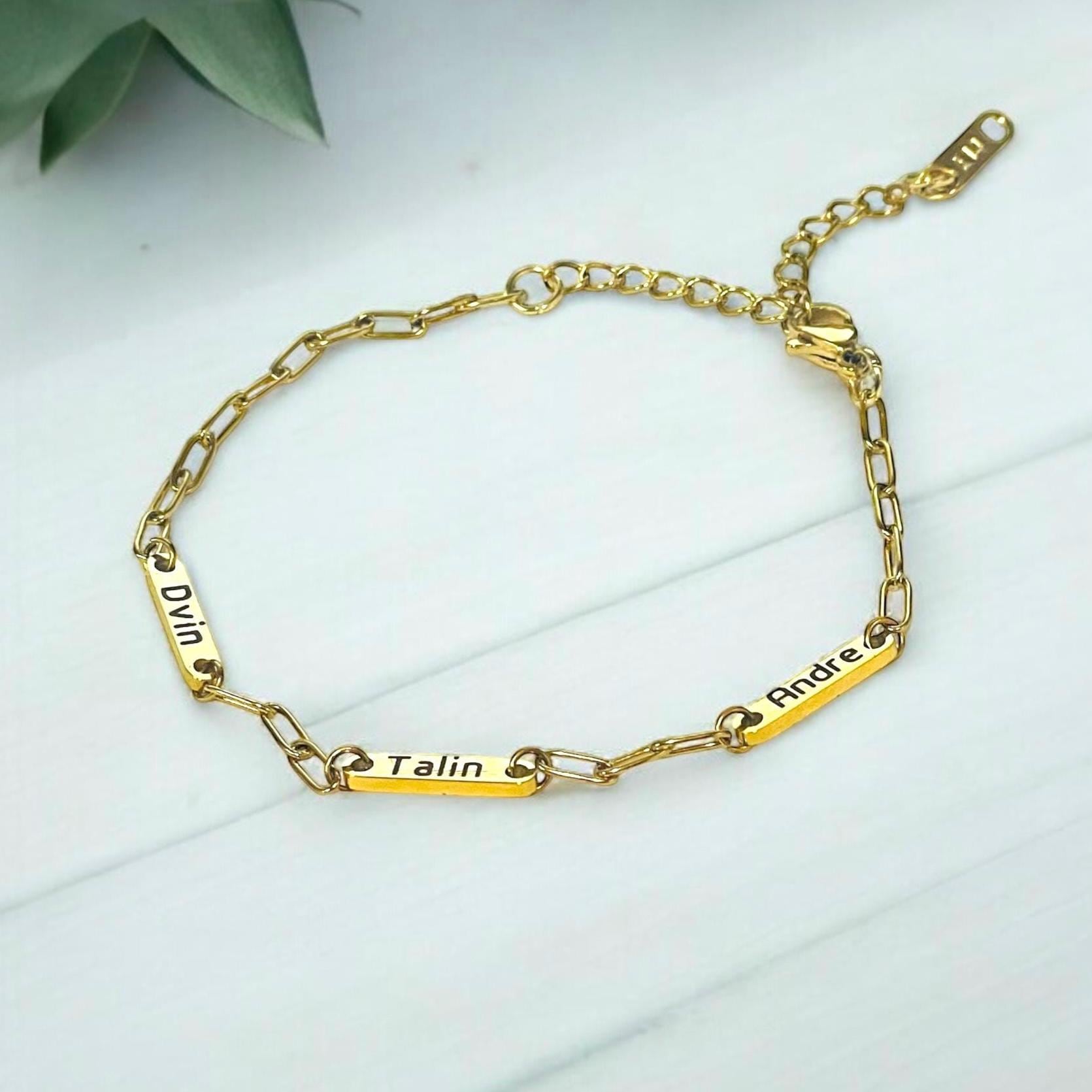 Mini Name Bar Bracelet [18K Gold Plated]